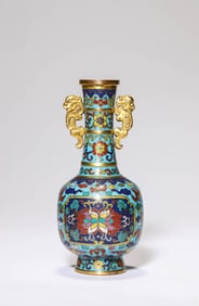 A Cloisonné Enamel 'Floral' Vase with Panels