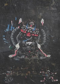 A Cinnabar-Painted Thangka of Yamantaka