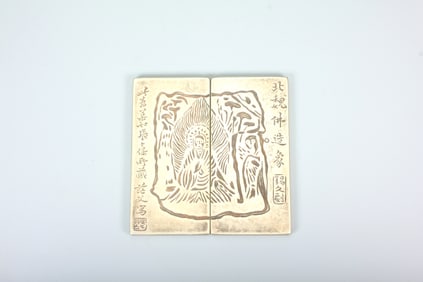 A pair of White Bronze Figural Paperweights