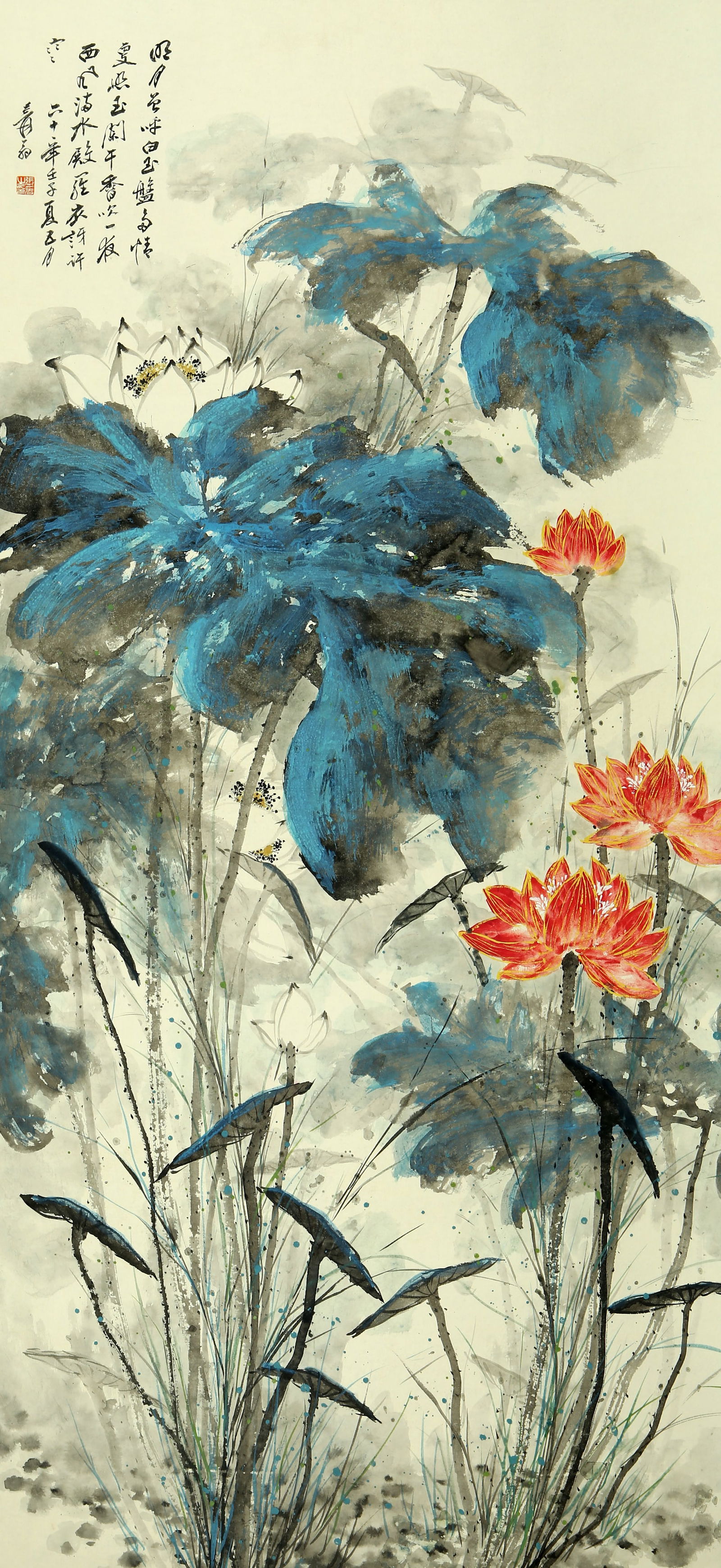 A CHINESE HAND PAINTING WITH THE MARK OF ZHANG DAQIAN (1 of 8)