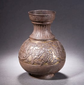 A Tang Dynasty High-Relief "Sea Monsters" Jingping Vase