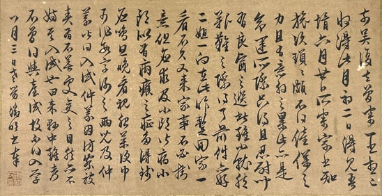 A CHINESE HAND PAINTING WITH THE MARK OF WEN ZHENGMING