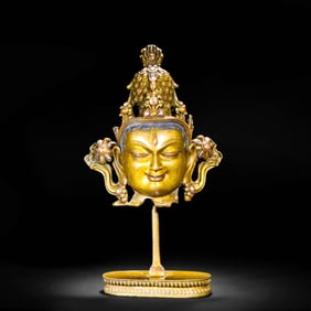 An Alloyed Bronze Buddha Head