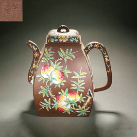 A Zisha "Three Abundances" Teapot