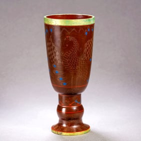 A Lacquered Stem Cup