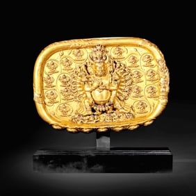 A Gilt Bronze Mahakala Statue