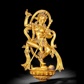 A Gilt Bronze Vajra Statue