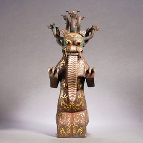 A Gold-Inlaid Kneeling Figure