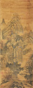 A CHINESE HAND PAINTING WITH THE MARK OF DAI *I