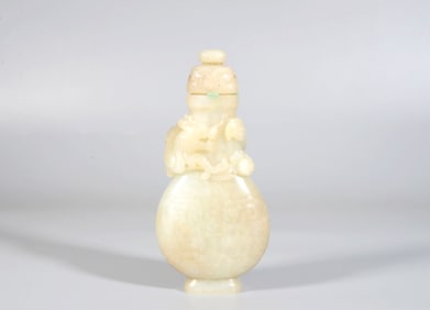 A Jade Carved Dragon Vase