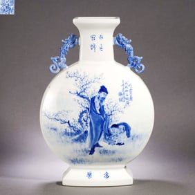 A Wang Bu Blue and White vase