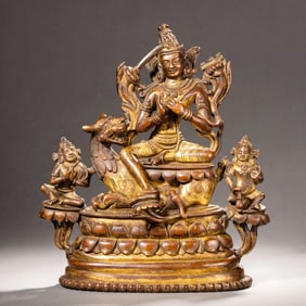 A Gilt Bronze Bodhisattva Statue