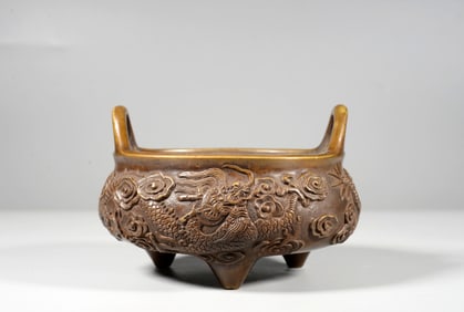 A Bronze Dragon and Phoenix-Eye Censer