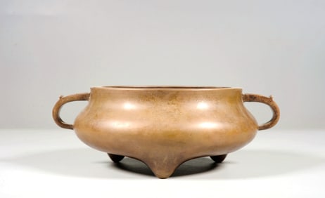 A Bronze Three-Legged Censer with Double Handles