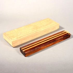 A Rosewood Inlaid Boxwood Stationery Box