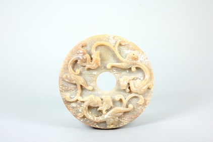 An Ancient Jade Bi with Chilong Dragon