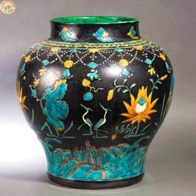 A Fahua Glazed Floral Jar