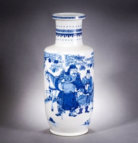 A Blue and White Bangchui Vase
