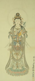 A CHINESE HAND PAINTING WITH THE MARK OF ZHANG DAQIAN