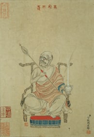 A CHINESE HAND PAINTING WITH THE MARK OF DING GUANPENG