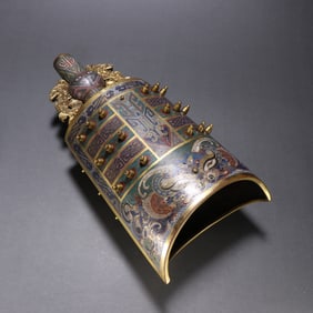 Bronze Cloisonne Carved Beast Face Pattern Bell