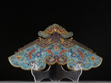 Bronze Cloisonne Carved Dragon and Bat Pattern Qing