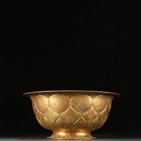 Gilt Bronze Carved Flower Pattern Bowl