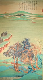 Chinese Drawing Landscape and Character Story Painting,Zhang Daqian Mark