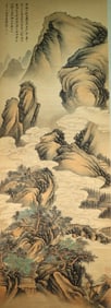 Chinese Drawing Landscape and Character Story Painting,Zhang Daqian Mark