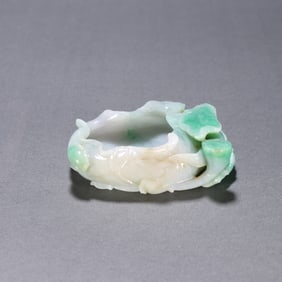 Jadeite Carved Lotus Flower Shape Washer