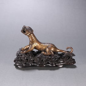 Gilt Bronze Carved Tiger Shape Ornament
