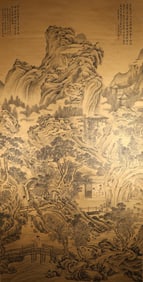 Chinese Drawing Landscape and Character Story Painting,Zhang Daqian Mark