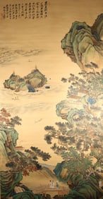 Chinese Drawing Landscape and Character Story Painting,Zhang Daqian Mark
