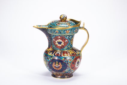 Bronze Cloisonne Carved Flower Pattern Pot