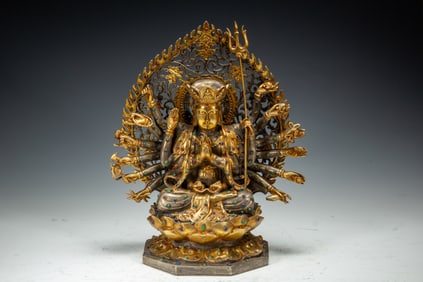 Gilt Bronze Ksitigarbha Figure