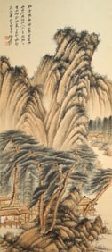 Chinese Drawing Landscape and Character Story Painting,Zhang Daqian Mark