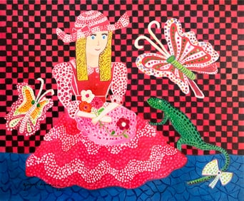 Beautiful Princess, Oil on Canvas, Yayoi Kusama