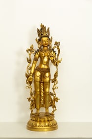 Gilt Bronze Padmapani Figure