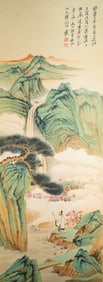 Chinese Drawing Landscape and Character Story Painting,Zhang Daqian Mark