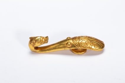 Gilt Bronze Carved Dragon Shape Belt Hook
