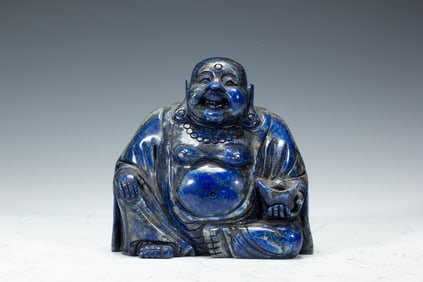 Lapis Carved Maitreya Figure