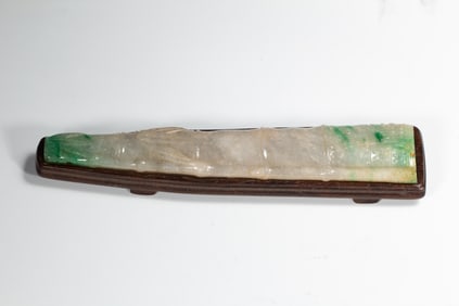 Jadeite Carved Bamboo Shape Ornament