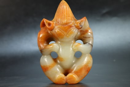Hongshan Jade Carved Sun God Ornament