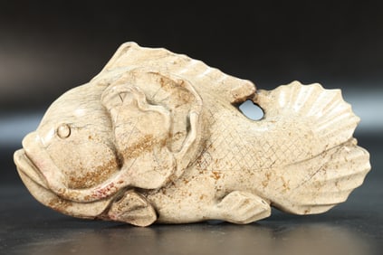 Jade Carved Fish Shape Ornament