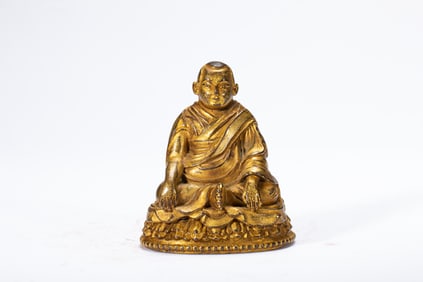 Gilt Bronze Guru Figure