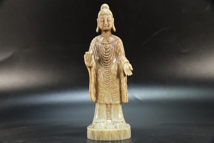 Jade Carved Sakyamuni Figure