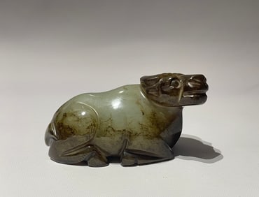 Jade Carved Ox Shape Ornament