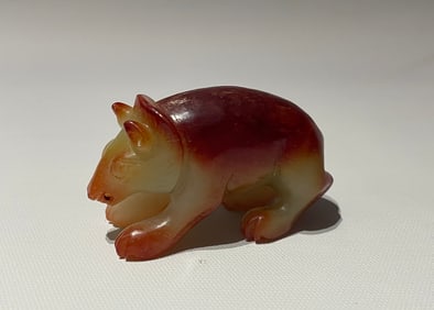 Jade Carved Bear Shape Ornament