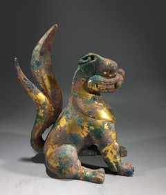 Gilt Bronze Carved Beast Shape Ornament