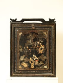 Lacquerware Gold Drawing Character Story Pattern Lid Box
